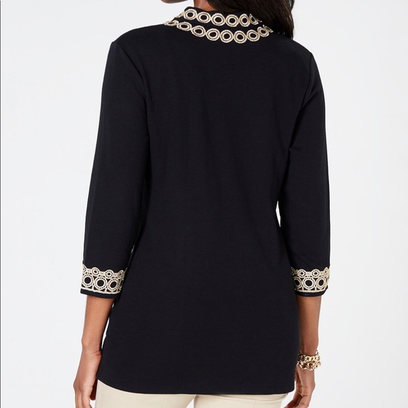 Charter Club Lace-Trim Tunic Top - Picture 3 of 4